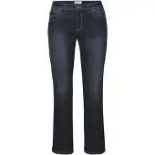 Sheego Bequeme Jeans , Damen, Gr. 27, Kurzgrößen, blau (dunkelblau denim), 98% Baumwolle, 2% Elasthan, unifarben, lang, Jeans Bequeme Jeans