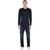 Armani Exchange für Herren. 8NZM77ZJA5Z1510 Maglia marineblauer Pullover (XS), Lässig, Baumwolle, Langarm