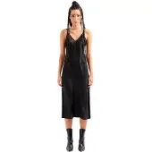 Armani Exchange für Damen. 8NYA59YNZ5Z1200 Schwarzes Midikleid (XXS), Lässig, Polyester, Ärmellos / Hosenträger