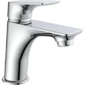 Schutte Waschtischarmatur SCHÜTTE "BOSTON", grau (chrom), B:5cm H:153cm T:162cm, Messing, Armaturen, Waschtischarmatur, wassersparende Eco-Click-Funktion, inkl. Pop-Up