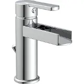 Schutte Waschtischarmatur SCHÜTTE "Niagara", grau (chromfarben), B:5cm H:16cm T:13,5cm, Messing, Armaturen, Waschtischarmatur, mit Zugstange, Wasserhahn mit Wasserfall, Mischbatterie Waschbecken