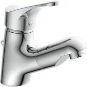 Schutte Waschtischarmatur SCHÜTTE "Attica", grau (chromfarben), B:5,5cm H:16cm T:17cm, Messing, Armaturen, Waschtischarmatur, mit herausziehbarer Brause und Zugstange, Wasserhahn, Mischbatterie, Topseller