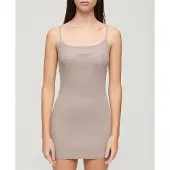 Superdry Embroidered Rib Strappy Kurzes ärmelloses Kleid