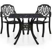 vidaXL 3-tlg. Bistro-Set Aluminiumguss Schwarz