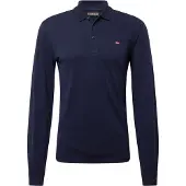 Napapijri Herren Langarm-Poloshirt Blau – Regular Fit mit Stickerei