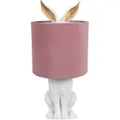 Clayre & Eef Tischlampe Kaninchen Ø 20x43 cm Weiß Rosa Polyresin