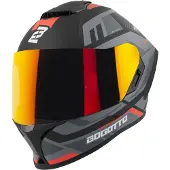 Bogotto Phantom Codex Schwarz Grau Rot Fiberglass Integralhelm Größe M