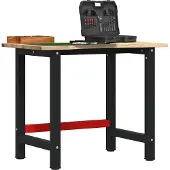 vidaXL Werkbank 100x60x81,5 cm Massivholz Eiche