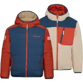 TROLLKIDS Kinder Sandvika Wendejacke desert/mystic blue/red clay 152