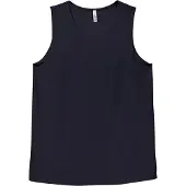 Sheego Shirttop "Tanktop Tanktop mit doppellagigem Vorderteil", Damen, Gr. 48, tiefblau, Jersey, , Sportlich, V-Ausschnitt, Tops Shirttop