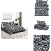 vidaXL Bettwäsche-Set Grau 200x200 cm Baumwolle - Bettbezüge