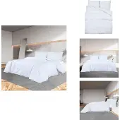 vidaXL Bettwäsche-Set Weiß 200x200 cm Leichte Mikrofaser - Bettbezüge