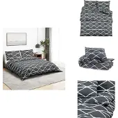 vidaXL Bettwäsche-Set Grau 135x200 cm Baumwolle - Bettbezüge