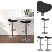 vidaXL Barhocker 2 Stk. Schwarz Verchromter Stahl und Kunstleder - Barhocker