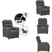 vidaXL Relaxsessel Elektrisch Dunkelgrau Stoff - Sessel
