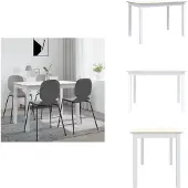 vidaXL Esstisch Weiß und Braun 114x71x75 cm Gummiholz Massiv - Esstische