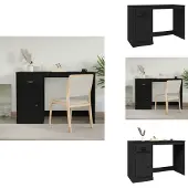 vidaXL Schreibtisch mit Schublade Schwarz 115x50x75 cm Holzwerkstoff - Schreibtische