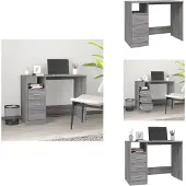 vidaXL Schreibtisch mit Schubladen Grau Sonoma 102x50x76 cm - Schreibtische