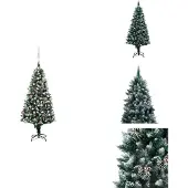 vidaXL Künstlicher Weihnachtsbaum mit Beleuchtung Kugeln Zapfen 180 cm - Weihnachtsbäume