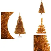 vidaXL Künstlicher Weihnachtsbaum mit Ständer Gold 150 cm PET - Weihnachtsbäume