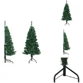 vidaXL Künstlicher Eck-Weihnachtsbaum Grün 150 cm PVC - Weihnachtsbäume