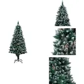 vidaXL Künstlicher Weihnachtsbaum mit Zapfen und Schnee 150 cm - Weihnachtsbäume