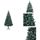 vidaXL Künstlicher Weihnachtsbaum mit Zapfen und Schnee 210 cm - Weihnachtsbäume