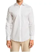 Hackett London für Herren. HM308677 Stretch Pop Shirt Bc weiß (157), Lässig, Baumwolle
