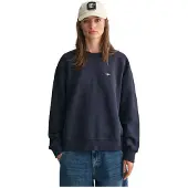 Gant für Damen. 4201414 Shield marineblaues Sweatshirt mit Rundhalsausschnitt (XS), Lässig, Baumwolle