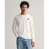 Gant für Herren. 2004058 Medium Archiv Schild T-Shirt weiß (XS), Lässig, Baumwolle, Langarm