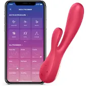 Satisfyer Mono Flex Vibrator mit Klitorisstimulator Red 20.3 cm