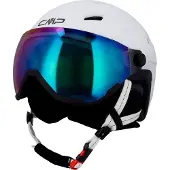 CMP Kinder Skihelm WJ-2 KIDS SKI HELMET WITH VISOR 30B4674-24XS XS - Bianco-Silver - XS
