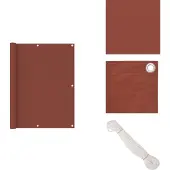vidaXL Balkon-Sichtschutz Terrakotta-Rot 120x600 cm Oxford-Gewebe - Sonnenschirme & Sonnenschutze