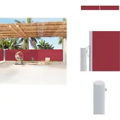 vidaXL Seitenmarkise Ausziehbar Rot 160x1200 cm - Sonnenschirme & Sonnenschutze