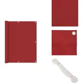 vidaXL Balkon-Sichtschutz Rot 120x500 cm Oxford-Gewebe - Sonnenschirme & Sonnenschutze