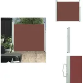vidaXL Ausziehbare Seitenmarkise 100x300 cm Braun - Sonnenschirme & Sonnenschutze