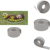 vidaXL Rasenkante Grau 10 m 20 cm Polyethylen - Beeteinfassungen
