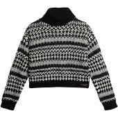 Superdry für Damen. W6110526A Kurzer Strickpulli mit Umlegekragen schwarz (XS), Lässig, Polyamid