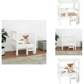 vidaXL Hundebett Weiß 55,5x53,5x60 cm Massivholz Kiefer - Hundebetten