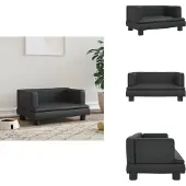 vidaXL Hundebett Schwarz 60x40x30 cm Kunstleder - Hundebetten