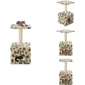 vidaXL Katzen-Kratzbaum Sisal 55 cm Beige Pfoten-Aufdruck - Kratzbäume