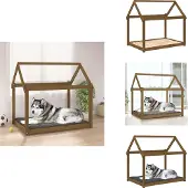 vidaXL Hundebett Honigbraun 111x80x100 cm Massivholz Kiefer - Hundebetten