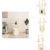 vidaXL Kratzbaum mit Sisal-Kratzsäulen Creme 133 cm - Kratzbäume