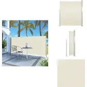 vidaXL Ausziehbare Seitenmarkise 140x300 cm Creme - Sonnenschirme & Sonnenschutze