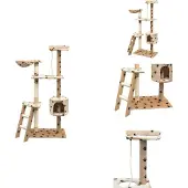 vidaXL Katzen-Kratzbaum Sisal 150 cm Beige mit Pfoten-Aufdruck - Kratzbäume