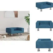 vidaXL Hundebett Blau 50x40x26,5 cm Samt - Hundebetten