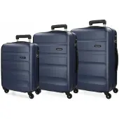 Joumma Bags ROLL ROAD Flex Marineblau, ABS Reisekoffer-Set, 55-65-75cm, 5849462