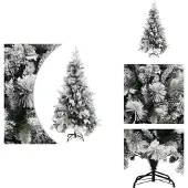 vidaXL Weihnachtsbaum mit Zapfen Beschneit 225 cm PVC & PE - Weihnachtsbäume
