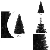 vidaXL Künstlicher Weihnachtsbaum mit Ständer Schwarz 240 cm PVC - Weihnachtsbäume