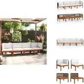 vidaXL 4-Sitzer-Gartensofa mit Kissen Massivholz Akazie - Gartenmöbel-Sets